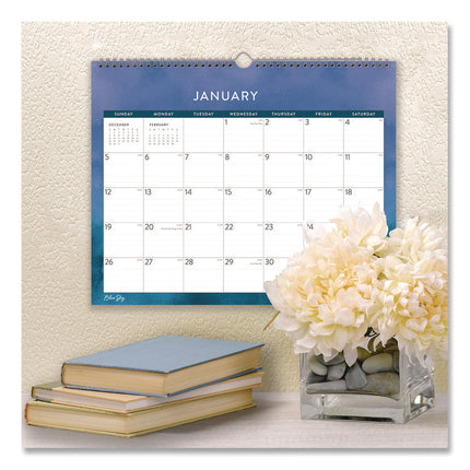 Savoy Cool Monthly Wall Calendar, Abstract Artwork, 15 x 12, White/Blue Sheets, 12-Month (Jan to Dec): 2025