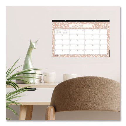 Natalya Desk Pad Calendar, Abstract Artwork, 17 x 11, White/Peach Sheets, Black Headband, 12-Month (Jan to Dec): 2025