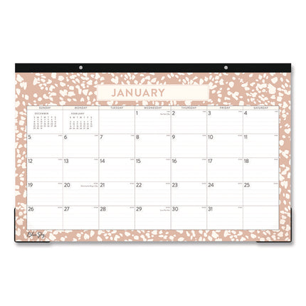 Natalya Desk Pad Calendar, Abstract Artwork, 17 x 11, White/Peach Sheets, Black Headband, 12-Month (Jan to Dec): 2025