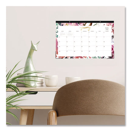 Kelly Ventura Magenta Bloom Desk Pad Calendar, Floral Artwork, 17 x 11, White/Multicolor Sheets, 12-Month (Jan to Dec): 2025
