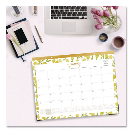 Kelly Ventura Mimosa Desk Pad Calendar, Lemons Artwork, 22 x 17, White/Yellow/Green Sheets, 12-Month (Jan to Dec): 2025