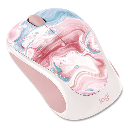 Design Collection Limited Edition Wireless Mouse, 2.4 GHz, 33 ft, Left/Right Hand Use, Cotton Candy