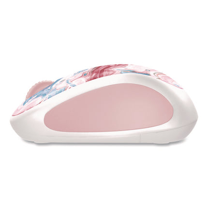 Design Collection Limited Edition Wireless Mouse, 2.4 GHz, 33 ft, Left/Right Hand Use, Cotton Candy