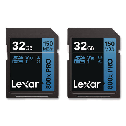 High Performance PRO BLUE Series SDHC Memory Card, UHS-I V10 U1 Class 10, 32 GB, 2/Pack