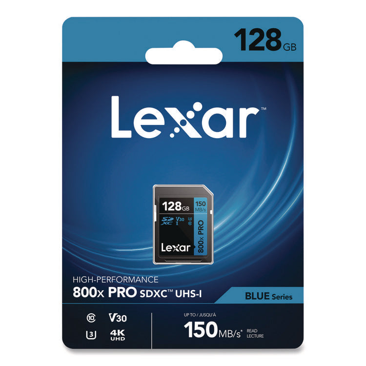 High-Performance PRO BLUE Series SDXC Memory Card, UHS-I V30 U1 Class 10, 128 GB