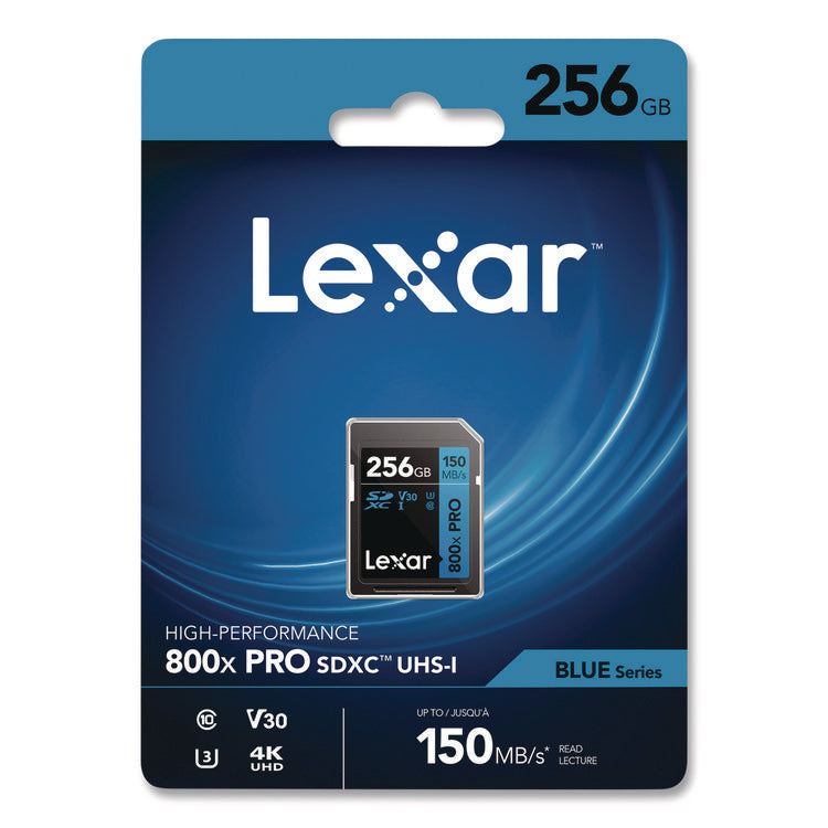 High-Performance PRO BLUE Series SDXC Memory Card, UHS-I V30 U1 Class 10, 256 GB