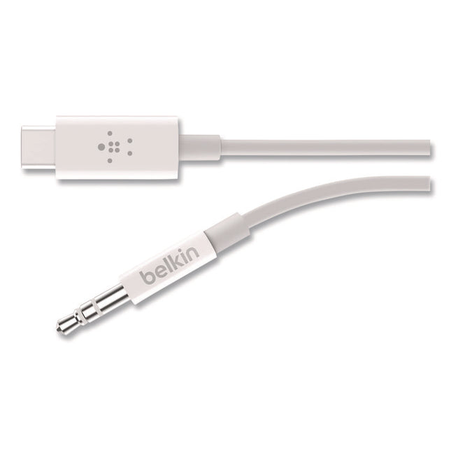 RockStar 3.5mm Audio Cable with USB-C Connector, 3 ft, Black