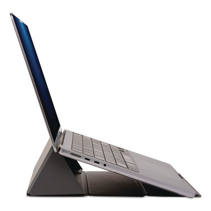 Foldio Laptop and Tablet Stand, +30 Tilt, 9.5" x 14.5" x 3", Black, Supports 7 lb