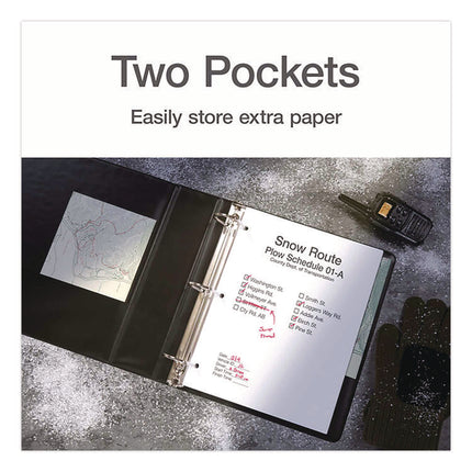 XtraLife ClearVue Non-Stick Slant-D Ring Binder, 3 Rings, 1" Capacity, 11 x 8.5, Black