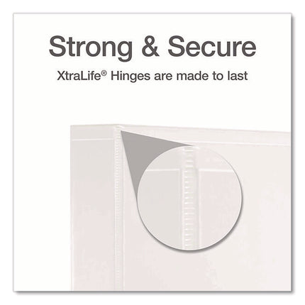 XtraLife ClearVue Non-Stick Slant-D Ring Binder, 3 Rings, 1.5" Capacity, 11 x 8.5, White