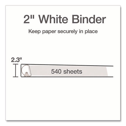 XtraLife ClearVue Non-Stick Slant-D Ring Binder, 3 Rings, 2" Capacity, 11 x 8.5, White