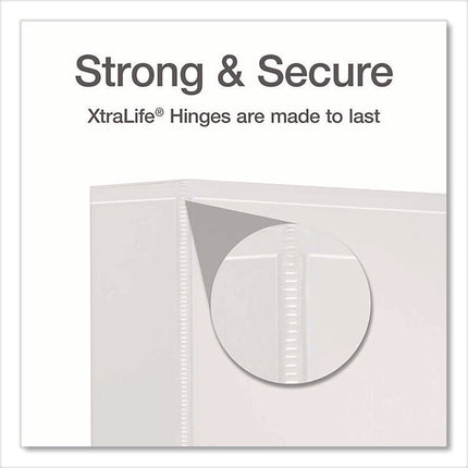 XtraLife ClearVue Non-Stick Slant-D Ring Binder, 3 Rings, 2" Capacity, 11 x 8.5, White