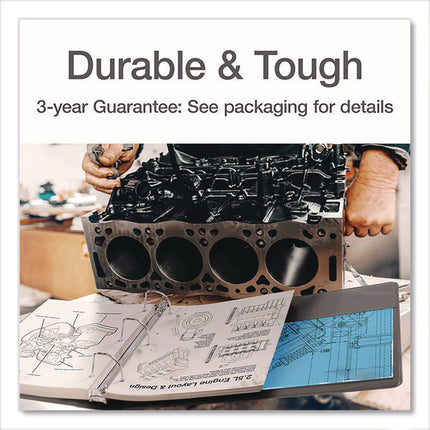 XtraLife ClearVue Non-Stick Slant-D Ring Binder, 3 Rings, 2" Capacity, 11 x 8.5, Black