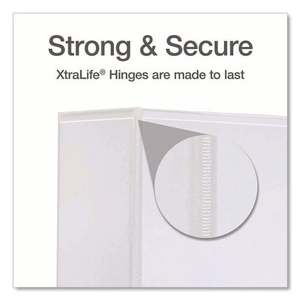 XtraLife ClearVue Non-Stick Slant-D Ring Binder, 3 Rings, 3" Capacity, 11 x 8.5, White
