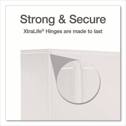XtraLife ClearVue Non-Stick Slant-D Ring Binder, 3 Rings, 4" Capacity, 11 x 8.5, White