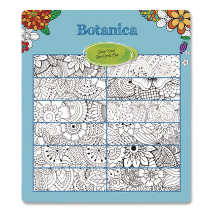 Monthly Desk Pad Calendar, DoodlePlan Coloring Pages, 22 x 17, Black Binding, Clear Corners, 12-Month (Jan to Dec): 2025