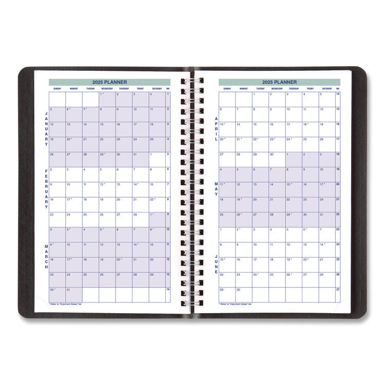 Plan and Link Weekly Planner, 8" x 5", Black Cover, 12-Month (Jan to Dec): 2025