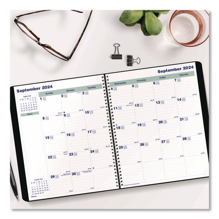 Plan and Link Monthly Planner, 11" x 9.06", Black Cover, 16-Months: Sept 2024 to Dec 2025