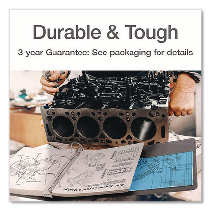 XtraLife ClearVue Non-Stick Slant-D Ring Binder, 3 Rings, 6" Capacity, 11 x 8.5, Black