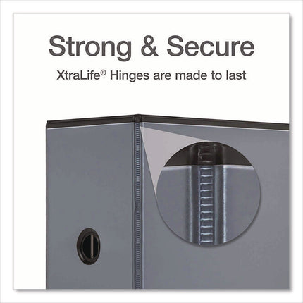 XtraLife ClearVue Non-Stick Slant-D Ring Binder, 3 Rings, 6" Capacity, 11 x 8.5, Black