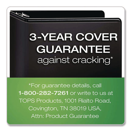 XtraLife ClearVue Non-Stick Slant-D Ring Binder, 3 Rings, 6" Capacity, 11 x 8.5, Black