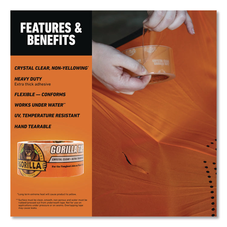 Crystal Clear Tape, 3" Core, 1.88" x 18 yds