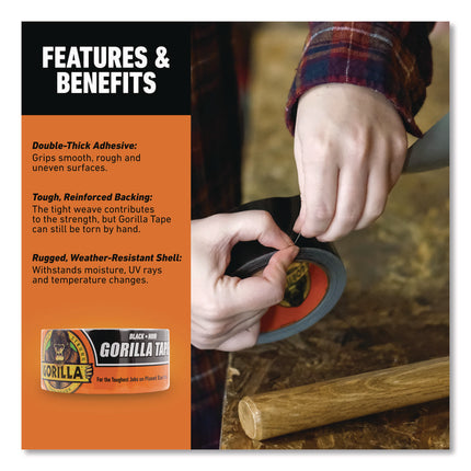 Gorilla Tape, 3" Core, 1.88" x 10 yds, Black