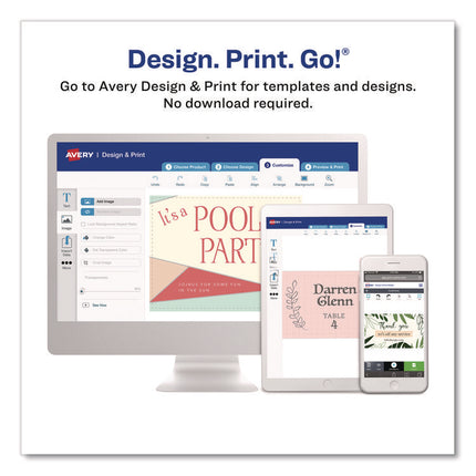 Print to the Edge Business Cards with Sure Feed Technology, 2 x 3.5, White, 160 Cards, 8/Sheet, 20 Sheets/Pack