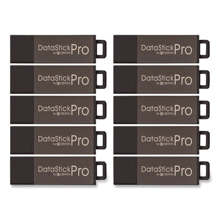 DataStick Pro USB 2.0 Type A Flash Drive, 32 GB, Gray, 10/Pack