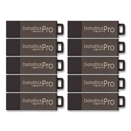 DataStick Pro USB 2.0 Type A Flash Drive, 32 GB, Gray, 10/Pack