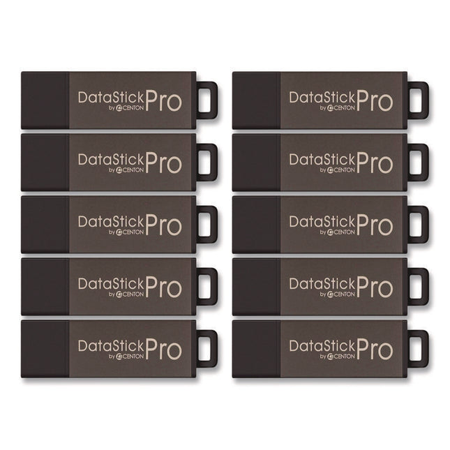 DataStick Pro USB 2.0 Type A Flash Drive, 32 GB, Gray, 10/Pack