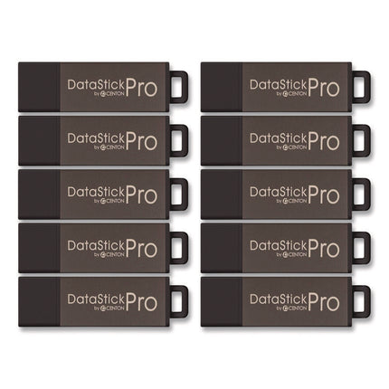 DataStick Pro USB 2.0 Type A Flash Drive, 16 GB, Gray, 10/Pack