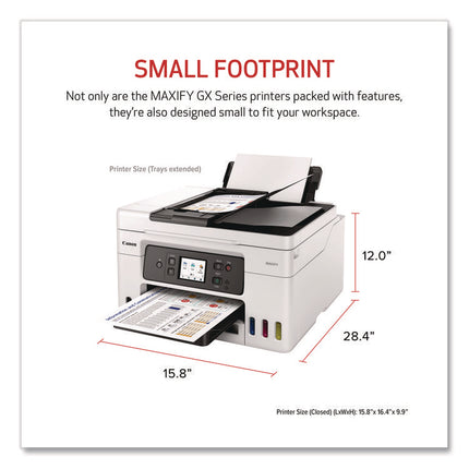 MegaTank MAXIFY GX4020 Wireless Color All-in-One Inkjet Printer, Copy, Fax, Print, Scan