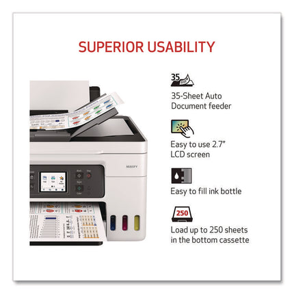 MegaTank MAXIFY GX4020 Wireless Color All-in-One Inkjet Printer, Copy, Fax, Print, Scan