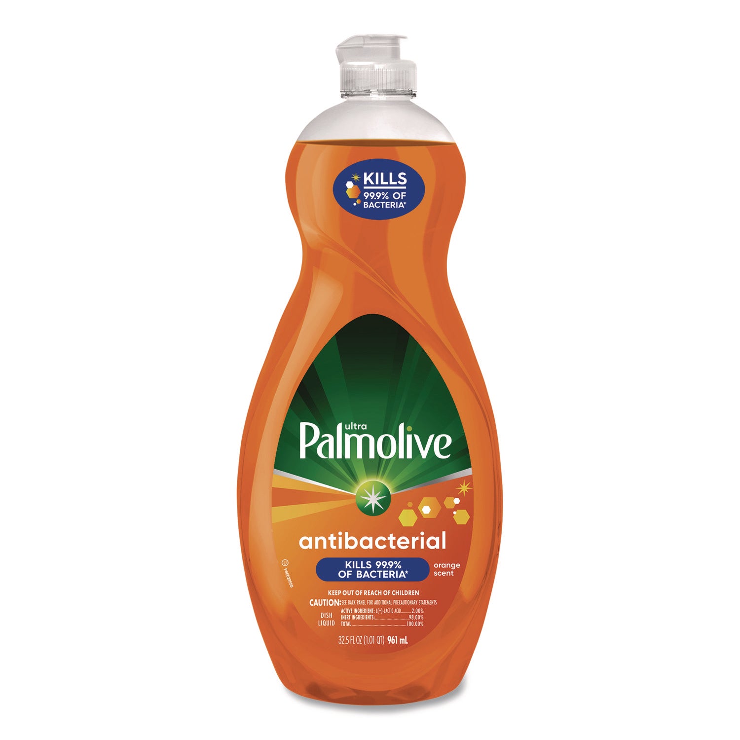 Ultra Antibacterial Dishwashing Liquid, Orange Scent. 32,5 oz Bottle