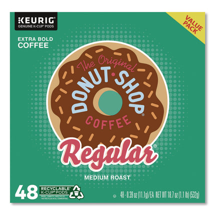 Donut Shop Coffee K-Cups, Regular, 0.39 oz, 48/Box