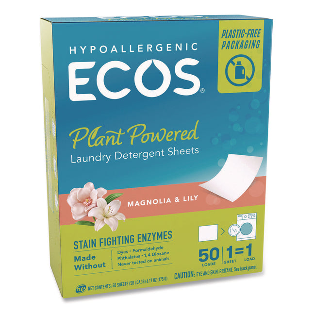 Liquidless Laundry Detergent Sheets, Magnolia and Lily, 6.17 oz Box, 50 Sheets