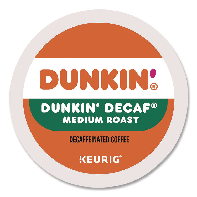 K-Cups, Dunkin' Decaf, 0.37 oz, 22/Box, 4 Boxes/Carton