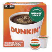 K-Cups, Dunkin' Decaf, 0.37 oz, 22/Box, 4 Boxes/Carton