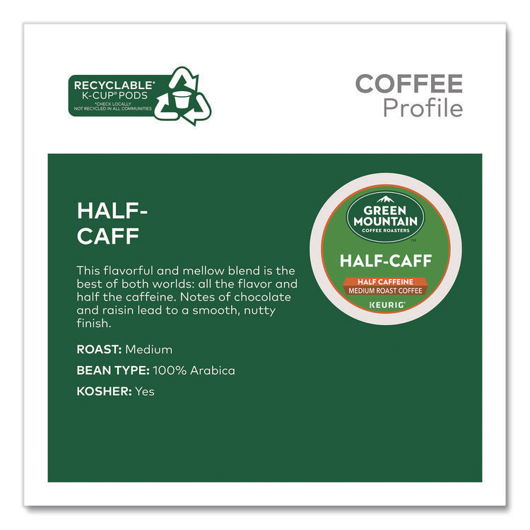 Half-Caff Coffee K-Cups, 0.33 oz, 48/Box