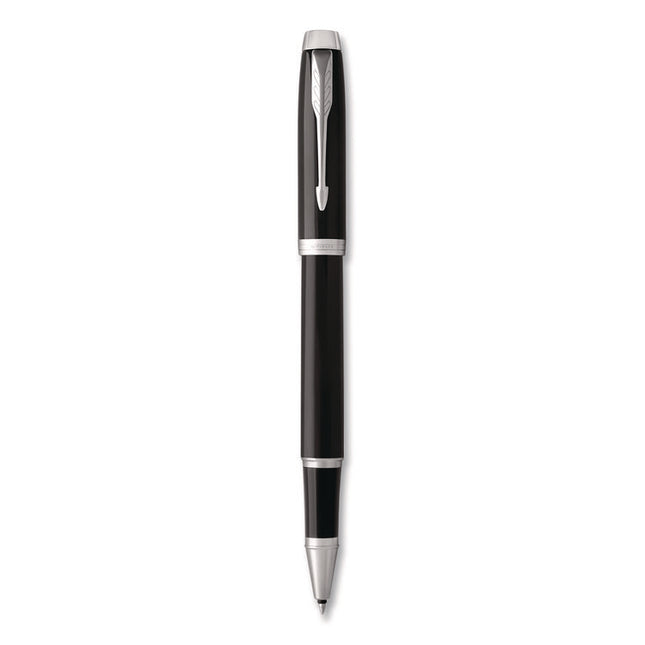 IM Premium Rollerball Pen, Stick, Fine 0.7 mm, Black Ink, Black/Chrome Barrel