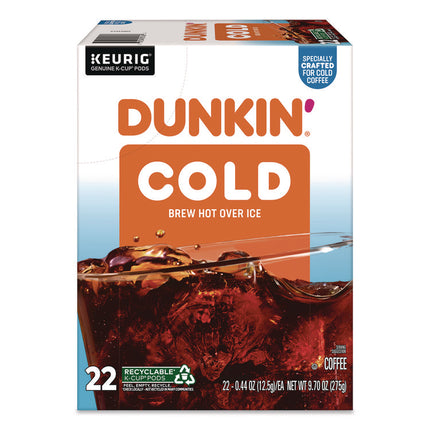 Cold Iced Coffee K-Cups, Regular, 0.44 oz, 22/Box