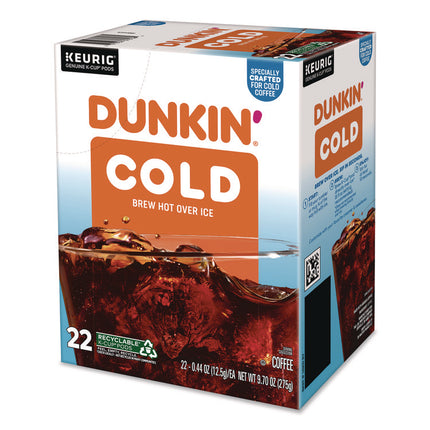 Cold Iced Coffee K-Cups, Regular, 0.44 oz, 22/Box