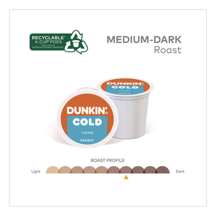 Cold Iced Coffee K-Cups, Regular, 0.44 oz, 22/Box