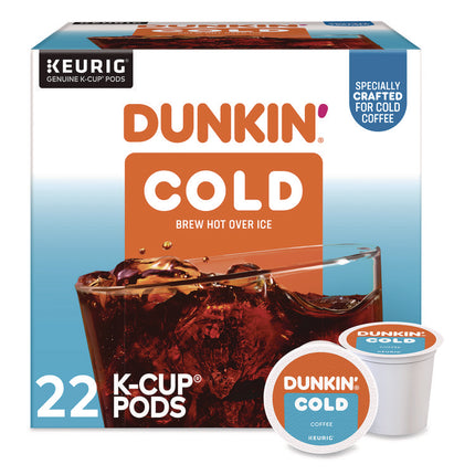 Cold Iced Coffee K-Cups, Regular, 0.44 oz, 22/Box