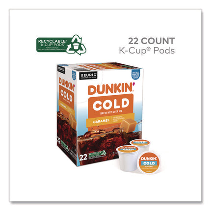 Cold Iced Coffee K-Cups, Caramel, 0.44 oz, 22/Box