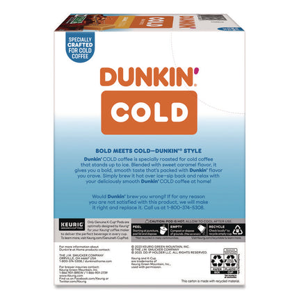 Cold Iced Coffee K-Cups, Caramel, 0.44 oz, 22/Box