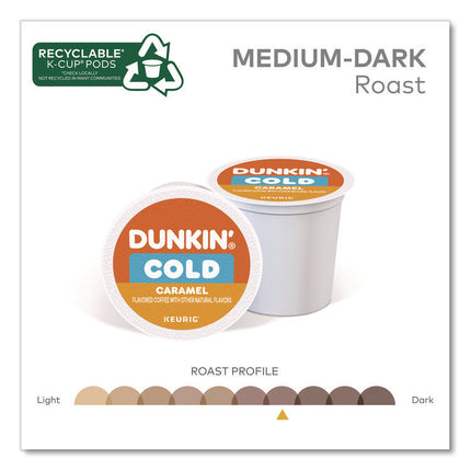 Cold Iced Coffee K-Cups, Caramel, 0.44 oz, 22/Box