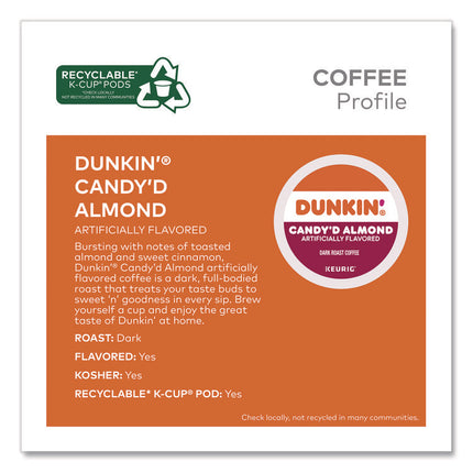 Candy'd Almond Coffee K-Cups, 0.35 oz, 22/Box