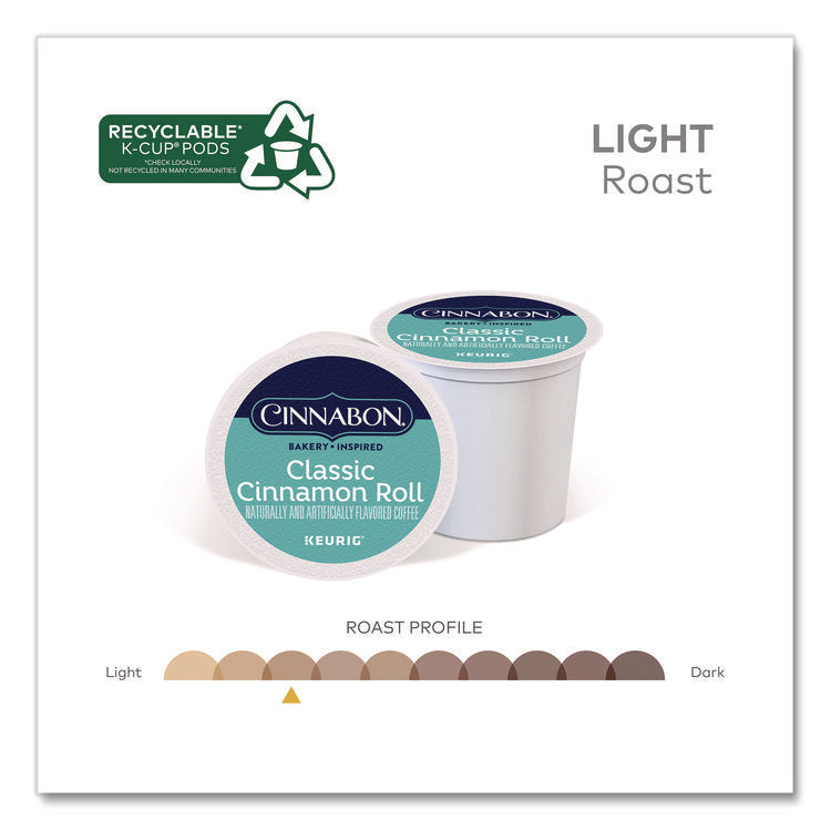 Classic Cinnamon Roll Coffee K-Cups, 0.33 oz, 48/Box